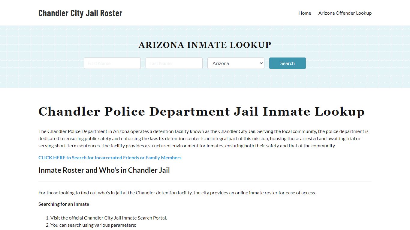 Chandler Police Department & City Jail, AZ Inmate Roster, Arrests, Mugshots